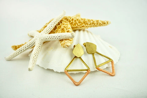 Kaia Earrings - Orange Diamond